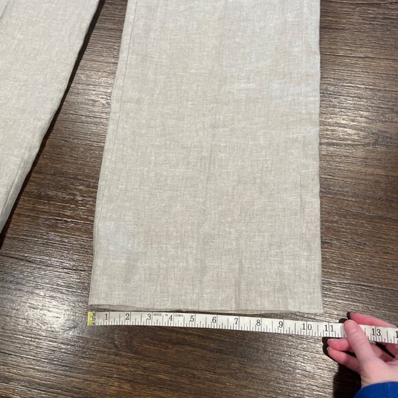 NWT J.Crew Sz 4 Wide-Leg Essential Pant Linen Lightweight High Rise Flax Beige - Picture 12 of 15